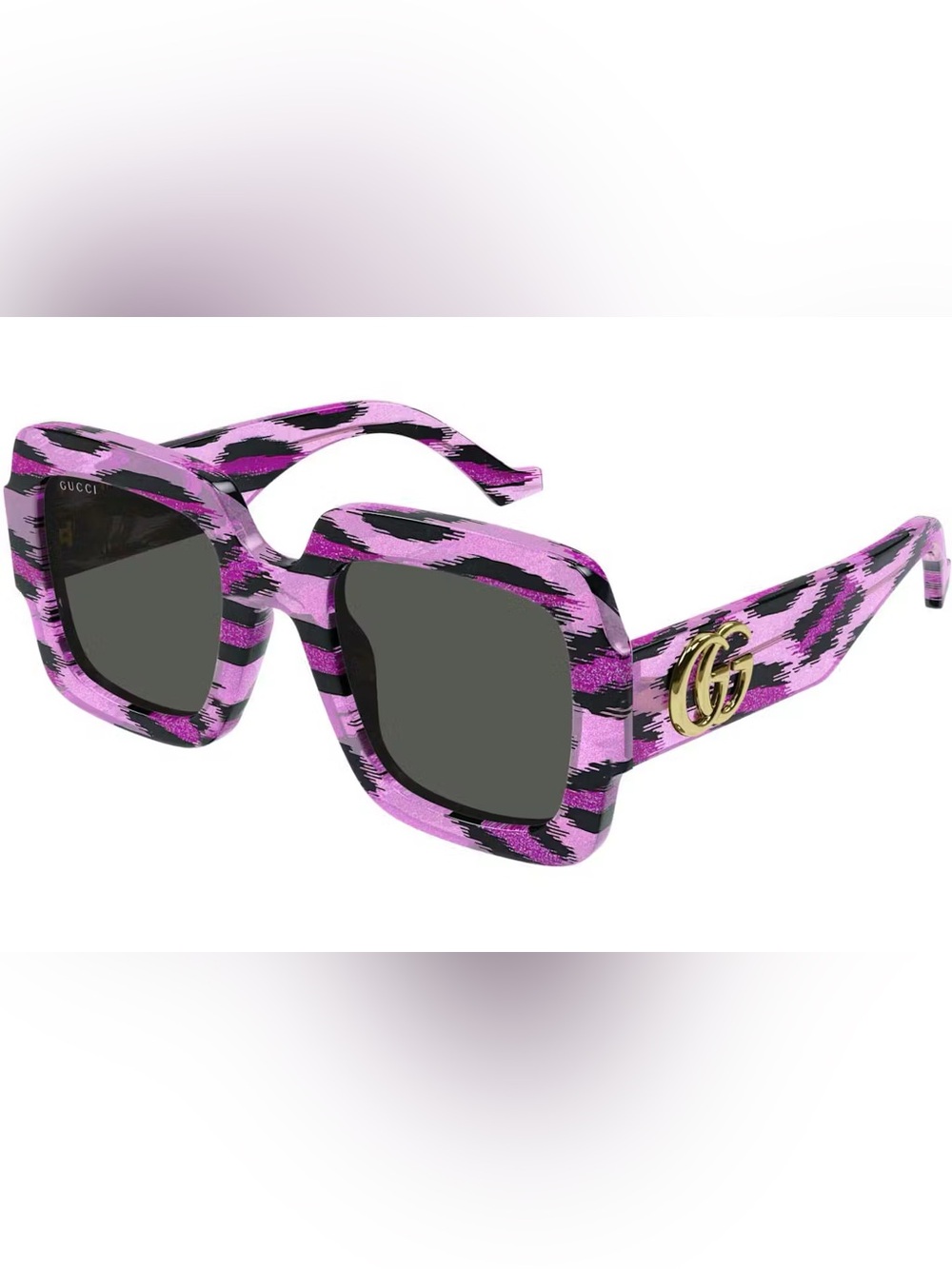 Gucci Pink Glitter Leopard 🐆 Square Sunglasses - Picture 10 of 10